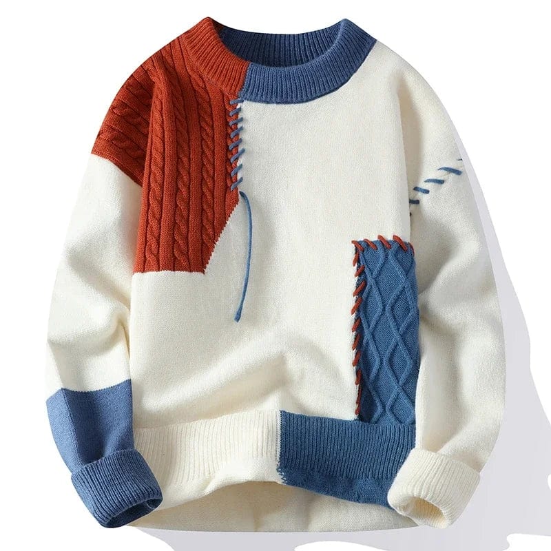 Chris D Patchwork-Strickpullover